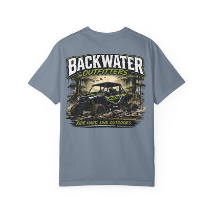 Backwater Outfitters UTV Adventure T-Shirt — "Ride Hard, Live Outdoors" Graphic Tee