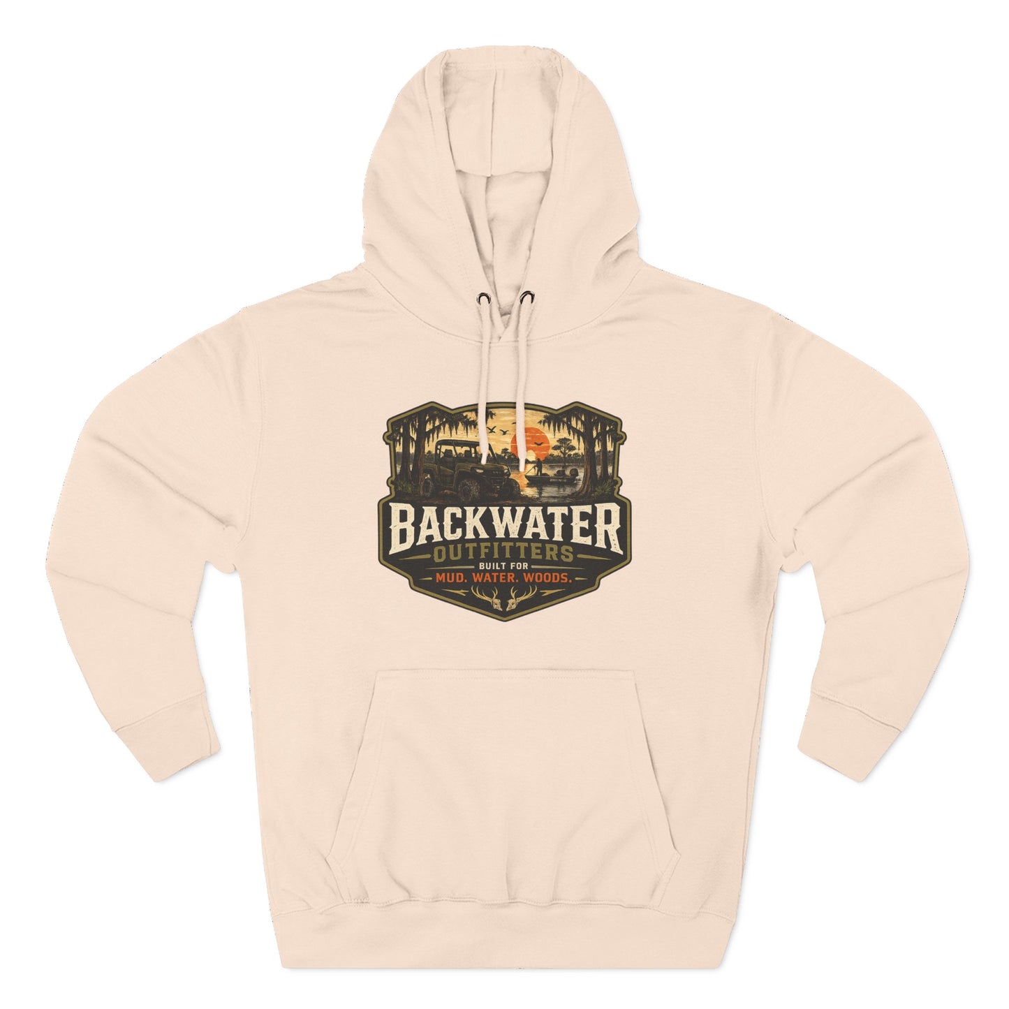 Backwater Outfitters Fishing Hoodie — “My Retirement Plan Has a Trolling Motor” Graphic