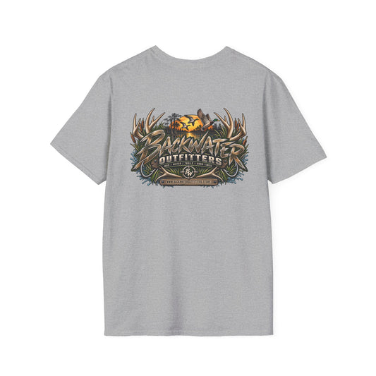 Outdoorsman Graphic T-Shirt — Backwater Outfitters Hunting & Fishing Logo