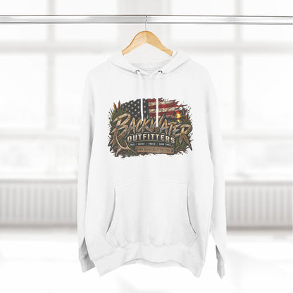 Backwater Outfitters Off-Road Hoodie – American Flag & UTV Graphic Fleece Printify