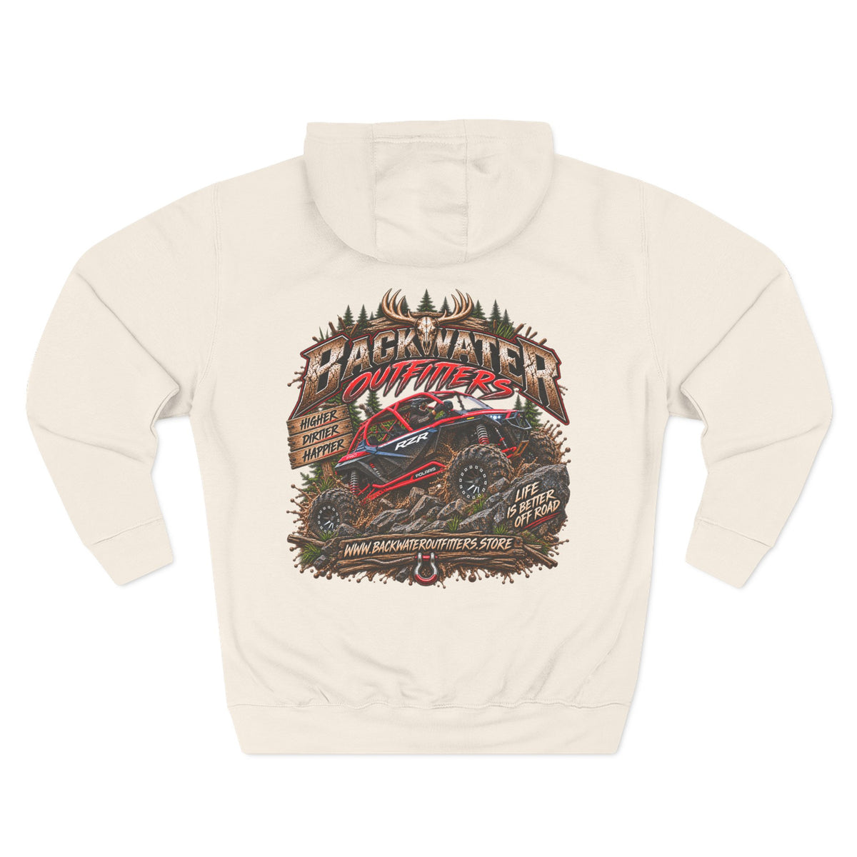 Backwater Outfitters Off-Road Hoodie — American Flag & UTV Graphic Printify