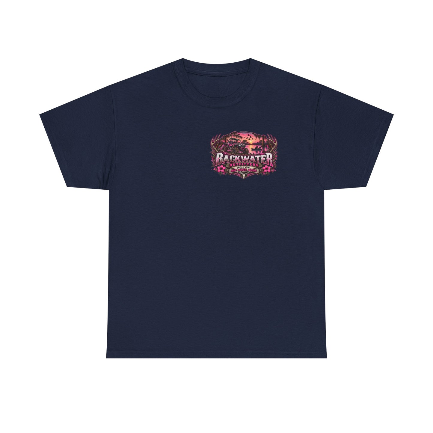 Backwater Outfitters Hunting Graphic Tee — "Born to Hunt, Forced to Work"