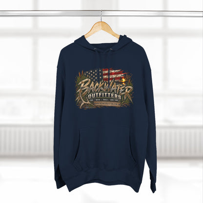 Backwater Outfitters Off-Road Hoodie – American Flag & UTV Graphic Fleece Printify
