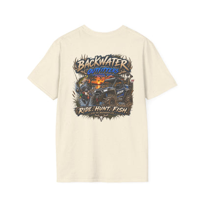 Backwater Outfitters T-Shirt — Rustic Camping & Fishing Logo Tee