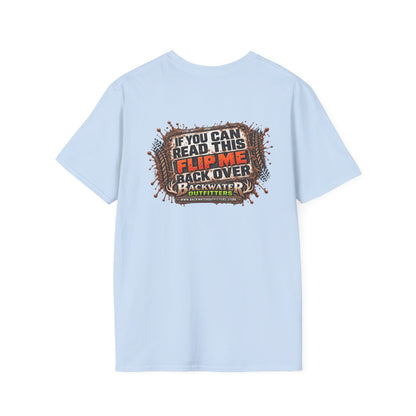 Buggy T-Shirt — 'If You Can Read This, Flip Me Back Over' Fishing Backwater Graphic Tee Printify