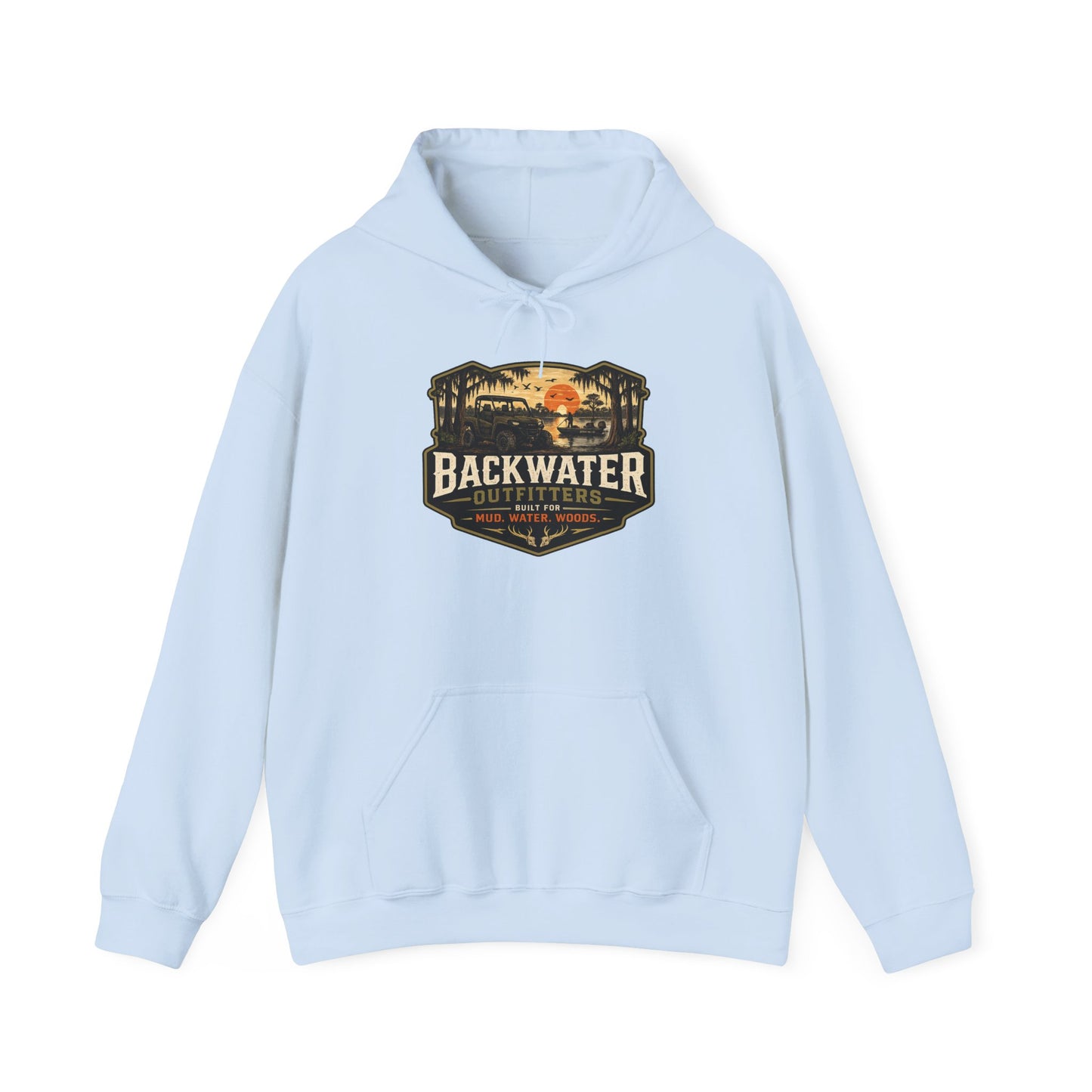Backwater Outfitters Hoodie – "Can't Talk, I'm in a Stand Meeting" Hunting Hoodie