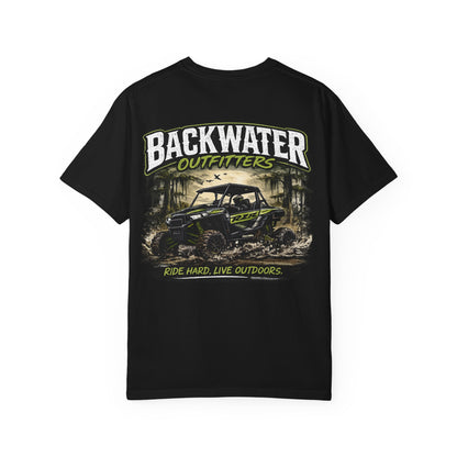 Backwater Outfitters Off-Road T-Shirt — "Ride Hard, Live Outdoors" Adventure Tee