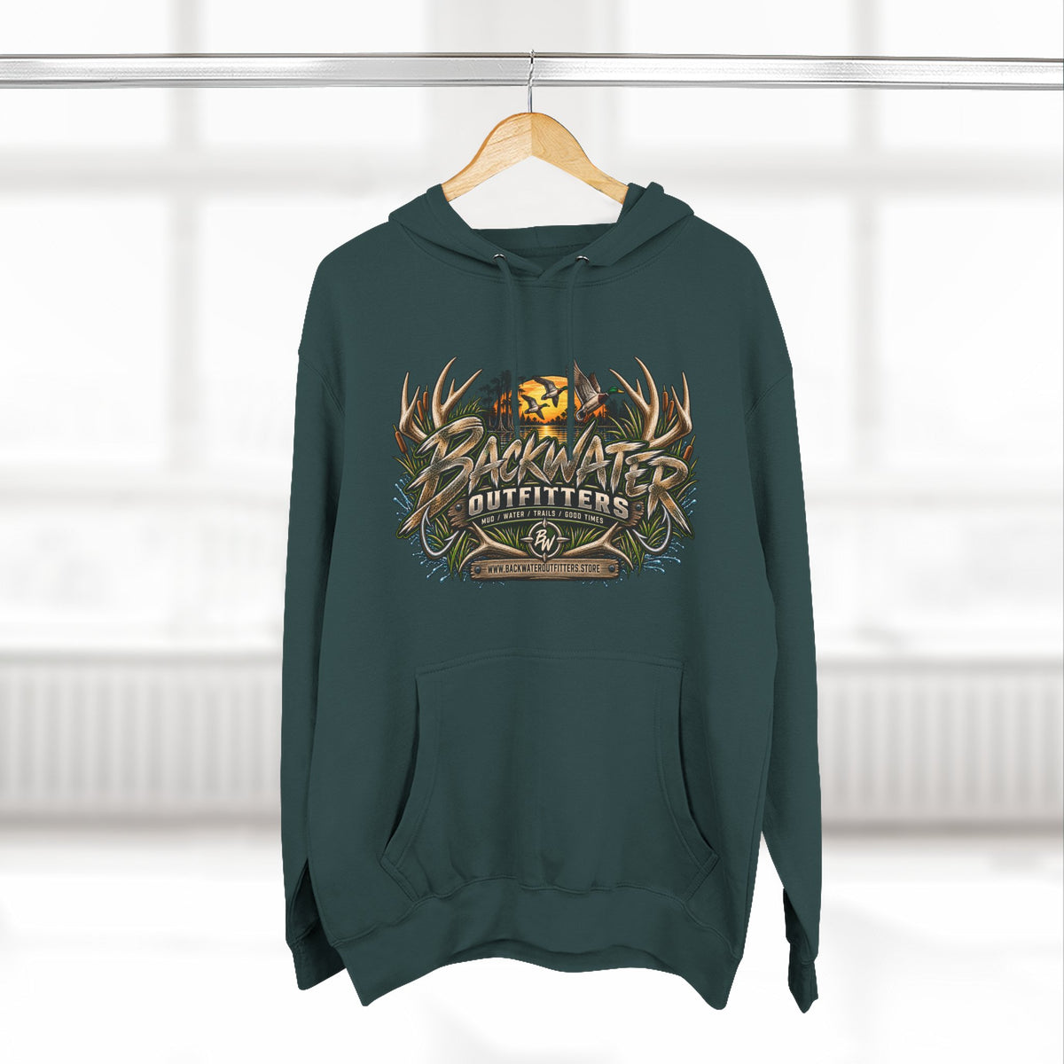 Backwater Outfitters Hoodie — Off‑Road Adventure Fleece Pullover