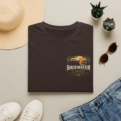 Backwater Outfitters Retro Bass Fishing Logo T-Shirt Printify