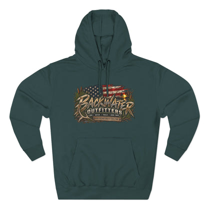 Backwater Outfitters Off-Road Hoodie – American Flag & UTV Graphic Fleece Printify