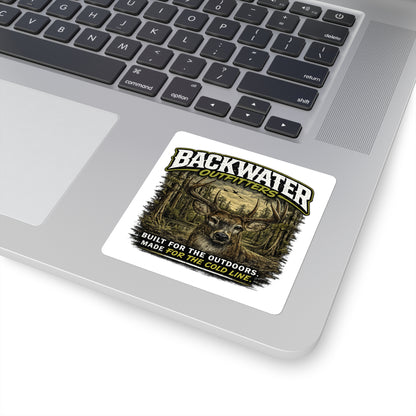 Backwater Outfitters Deer Sticker — Outdoors Hunting Sticker, "Built for the Outdoors"