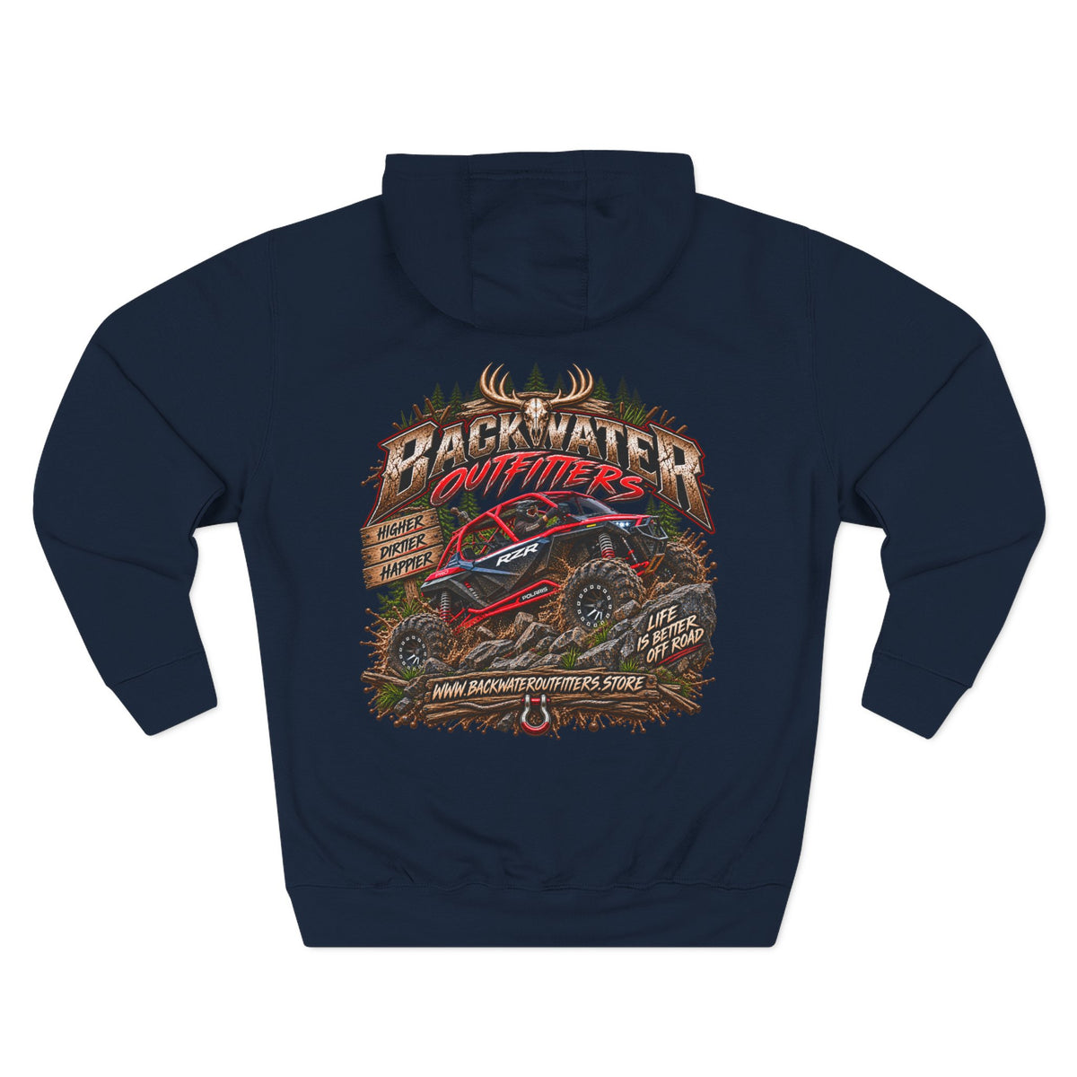Backwater Outfitters Off-Road Hoodie — American Flag & UTV Graphic Printify