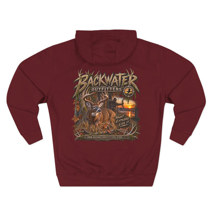 Backwater Outfitters Deer Sunset Hoodie — Hunting Outdoor Graphic Hoodie Printify