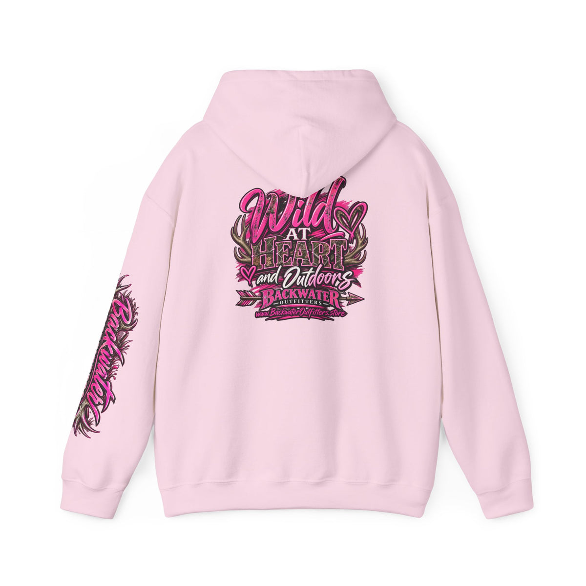 Backwater 'Wild At Heart' Hoodie – Outdoors Adventure Pullover Printify