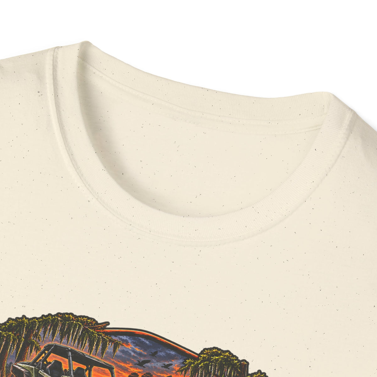 Backwater Outfitters Fishing T‑Shirt — "Raised on Backwater" Bass & Sunset Graphic Printify
