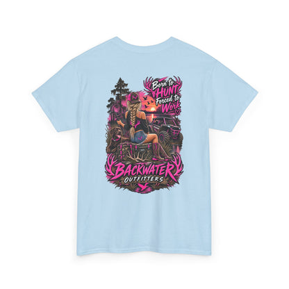 Backwater Outfitters Hunting Graphic Tee — "Born to Hunt, Forced to Work"