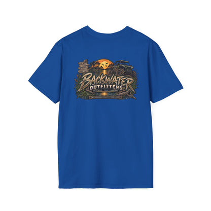 Simply Backwater Outfitters Fishing Tee – Sunset Swamp Outdoor Shirt Printify
