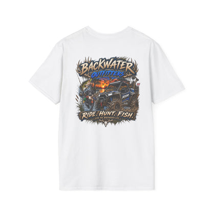 Backwater Outfitters T-Shirt — Rustic Camping & Fishing Logo Tee