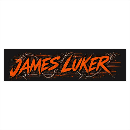 James Luker Orange Barbed Wire Bumper Sticker Printify