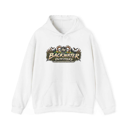 Backwater Outfitters Hoodie — Camouflage Duck Hunting Logo Pullover