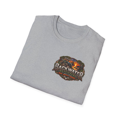 Backwater Fishing T-Shirt — "Fish Explore Unwind" Outdoor Angler Tee Printify