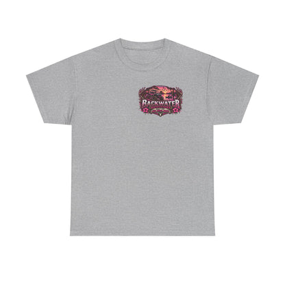 Backwater Outfitters Bass Fishing T‑Shirt — Sunset, Bucks & Bass Graphic Tee