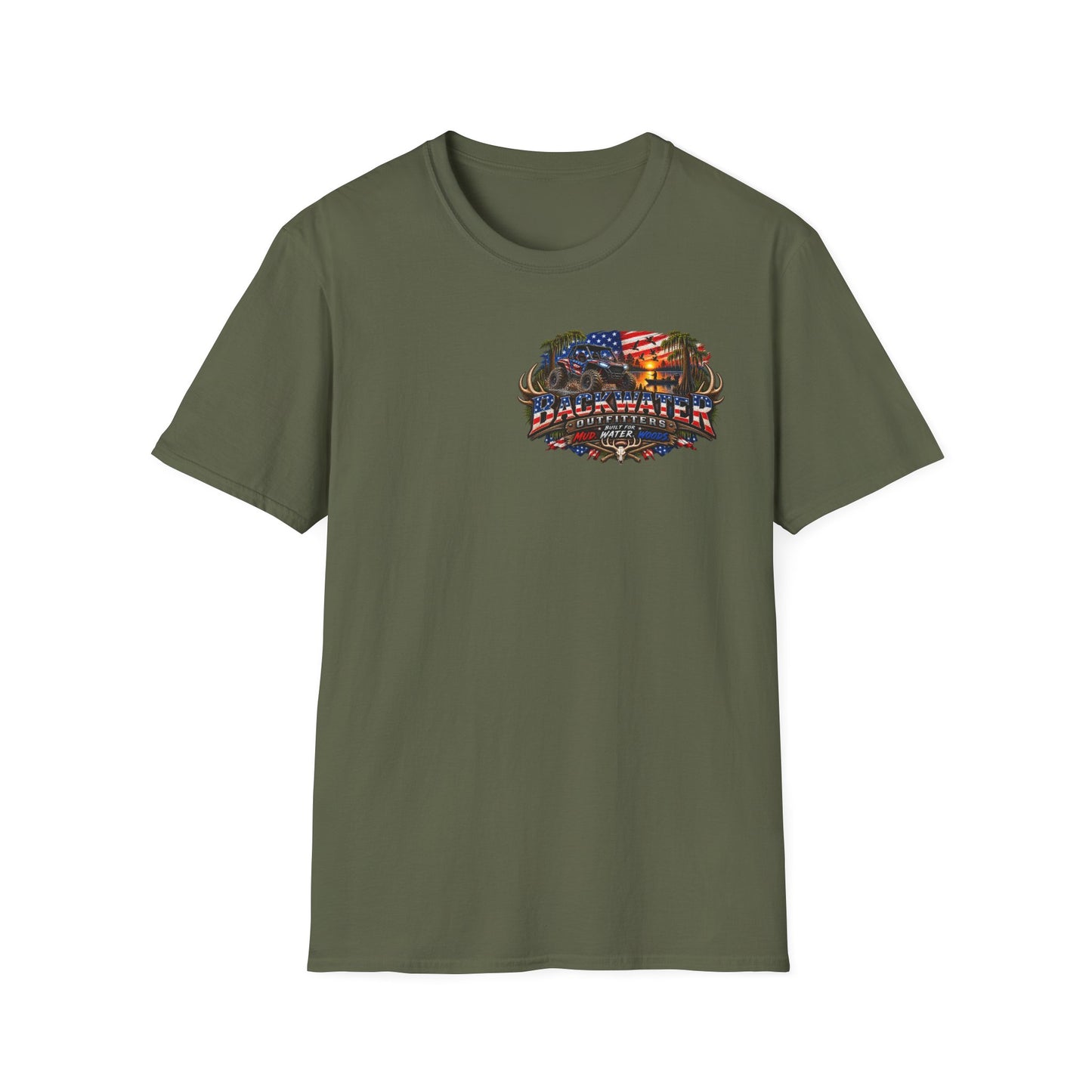 Patriotic Trailblazer T-Shirt — American Flag Motorcycle Graphic