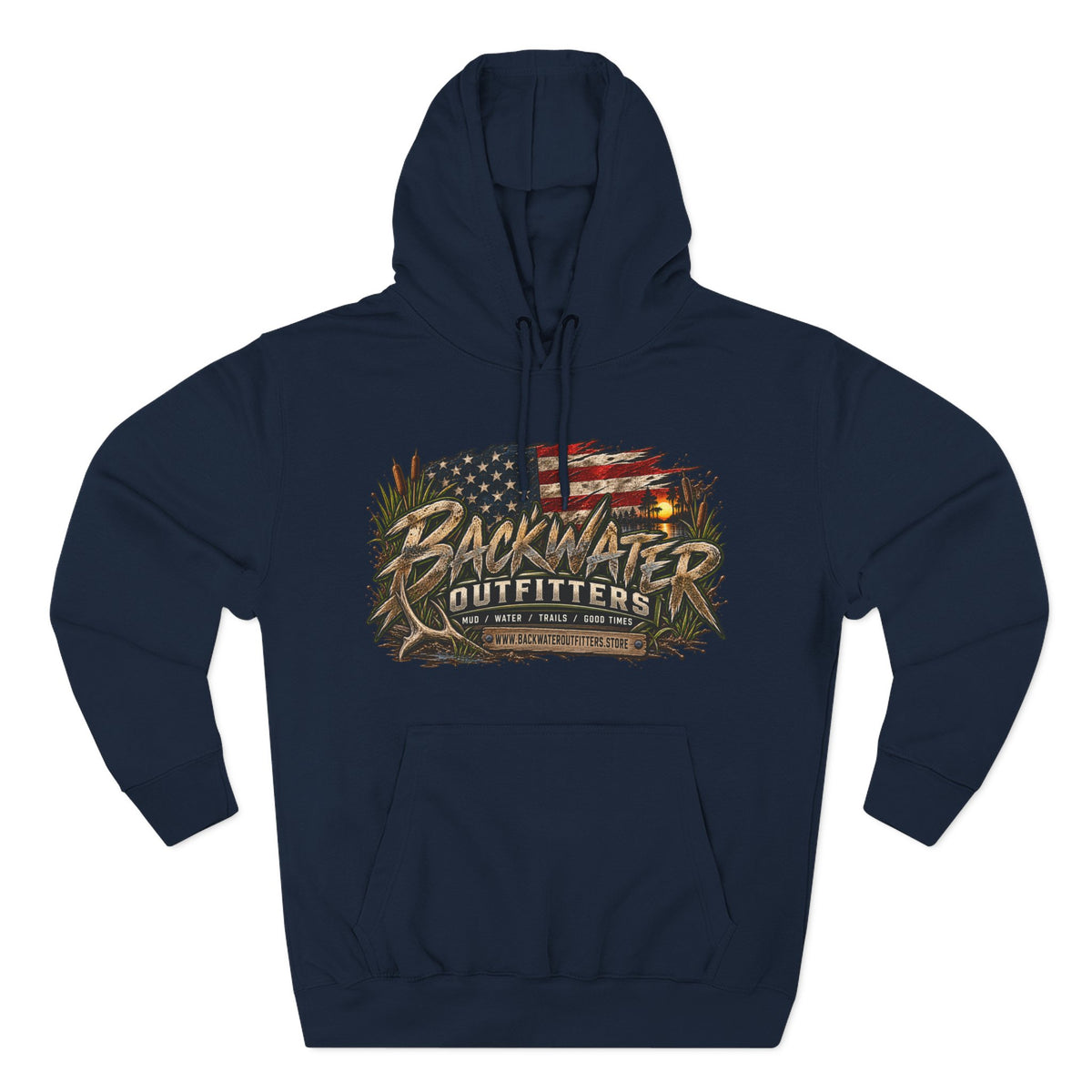 Backwater Outfitters Off-Road Hoodie — American Flag & UTV Graphic Printify