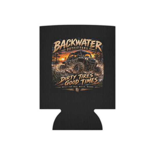Backwater Outfitters Can Cooler — "Dirty Tires, Good Times" Off‑Road Beverage Koozie