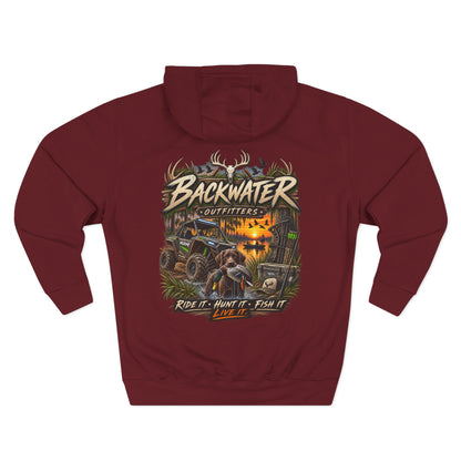 Backwater Outfitters Hoodie — 'Ride It • Hunt It • Fish It' Outdoor Pullover
