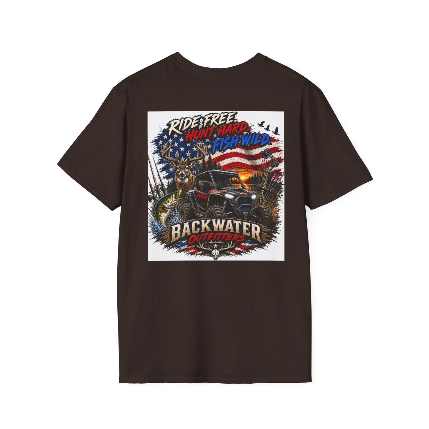 Patriotic Trailblazer T-Shirt — American Flag Motorcycle Graphic