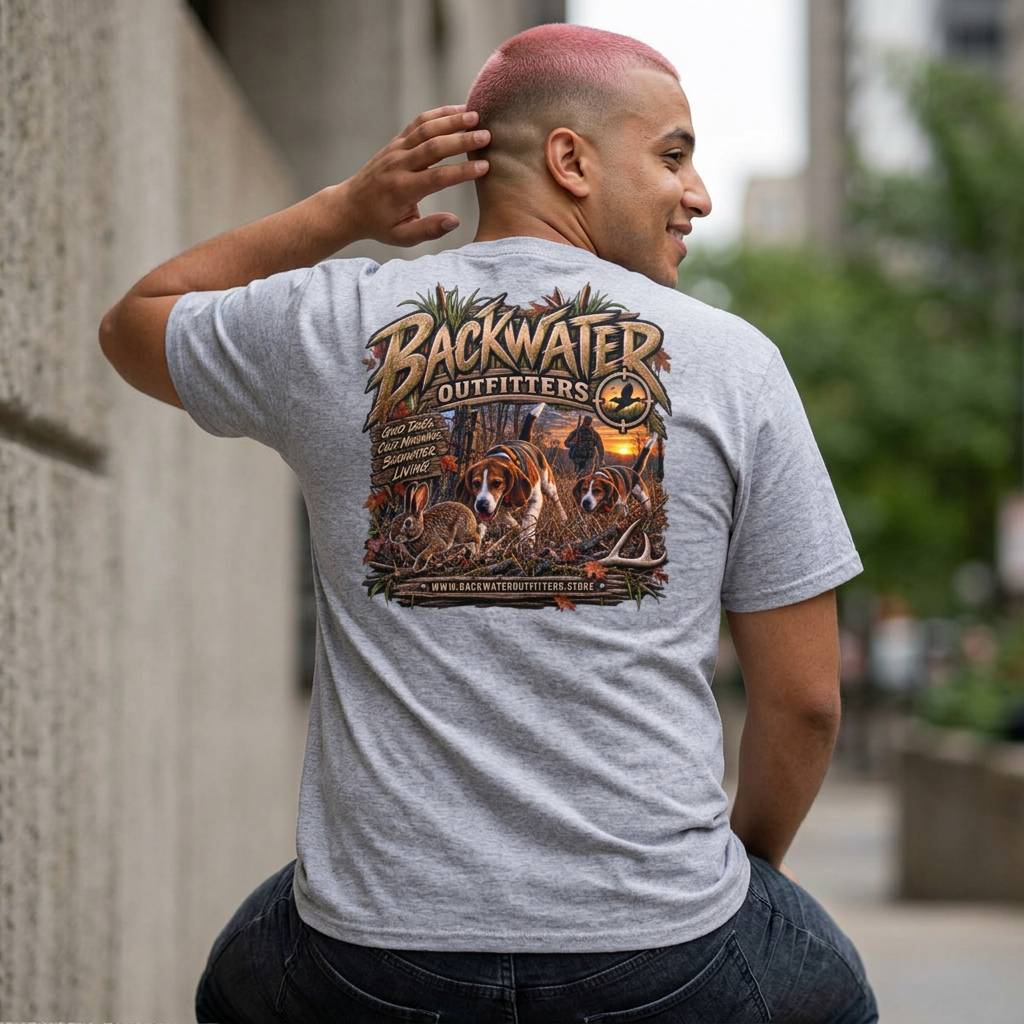 Backwater Outfitters Duck Hunting T-Shirt — Waterfowl Hunting Graphic Tee Printify