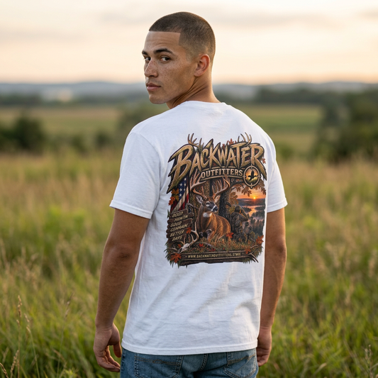 Backwater Outfitters Deer Graphic T-Shirt Printify