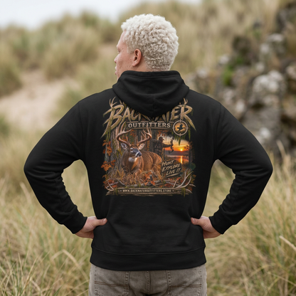 Backwater Outfitters Deer Sunset Hoodie — Hunting Outdoor Graphic Hoodie Printify
