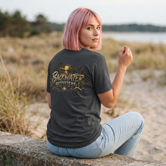 Simply Backwater Outfitters T-Shirt — Outdoor Fishing & Marsh Life Tee Printify