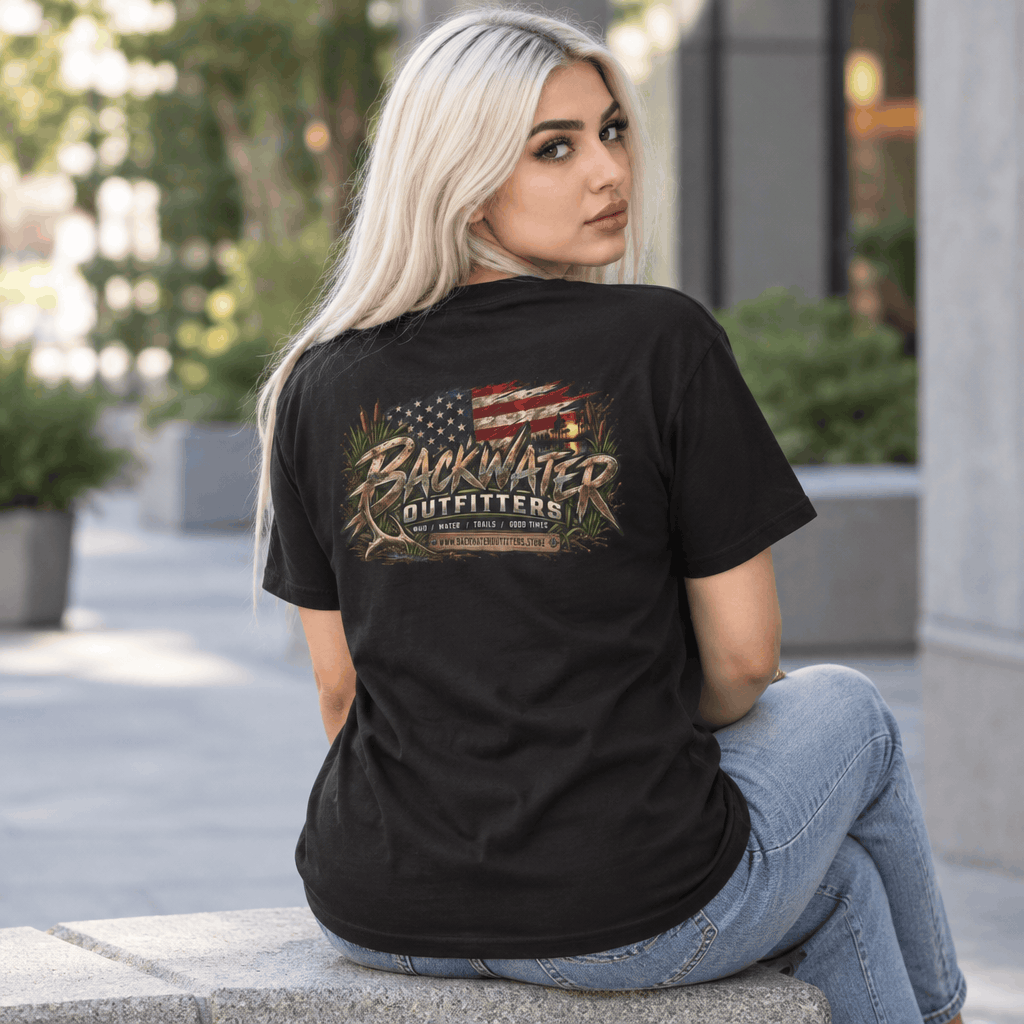 Backwater Outfitters Outdoor Fishing Graphic T-Shirt