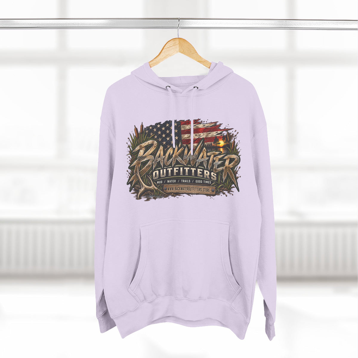 Backwater Outfitters Off-Road Hoodie — American Flag & UTV Graphic Printify