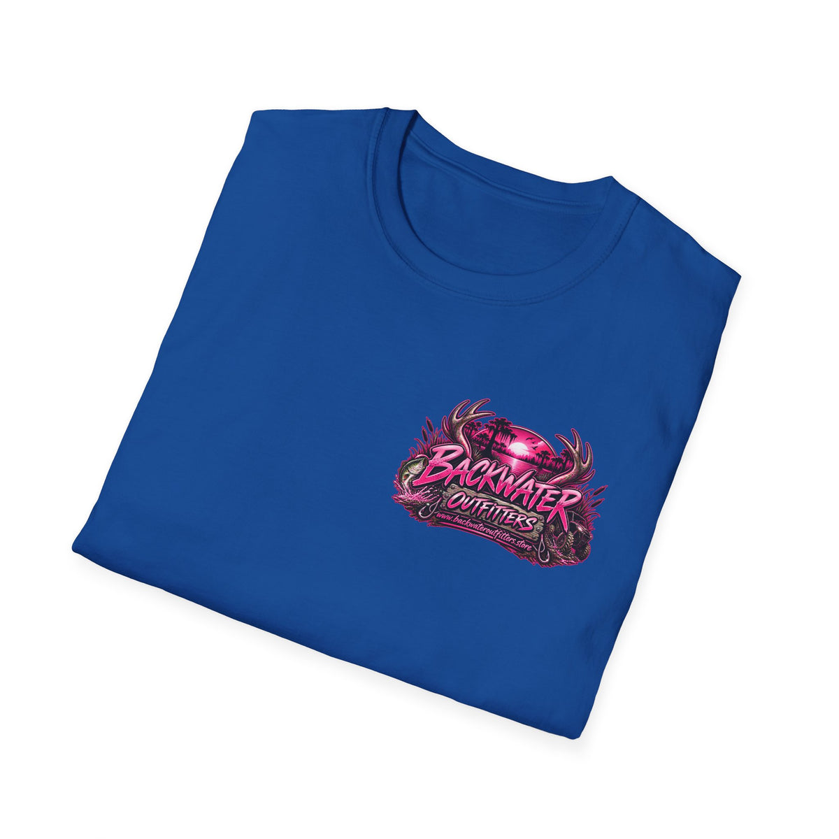 Women T-Shirt — "Backwater & Bad Decisions" Graphic Tee (Pink Palm Beach Vibes) Printify