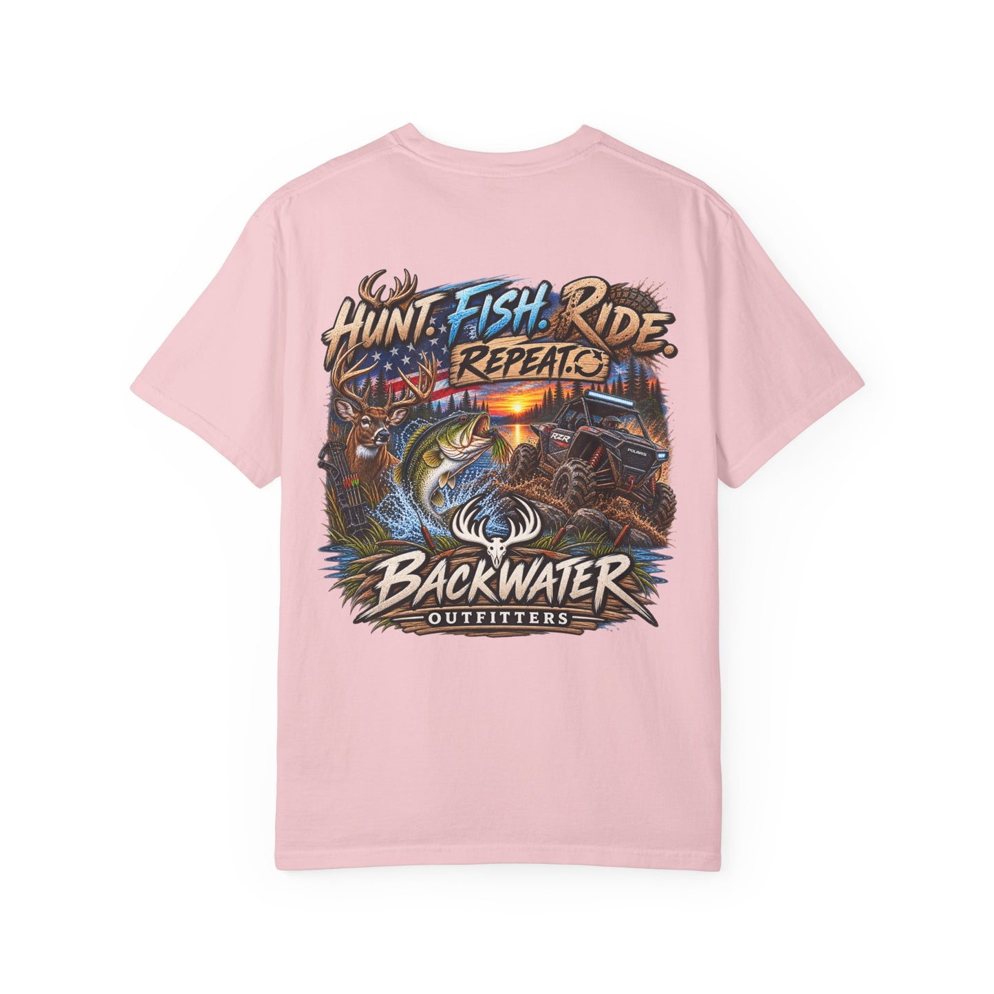 Backwater Outfitters "Hunt Fish Ride Repeat" T-Shirt