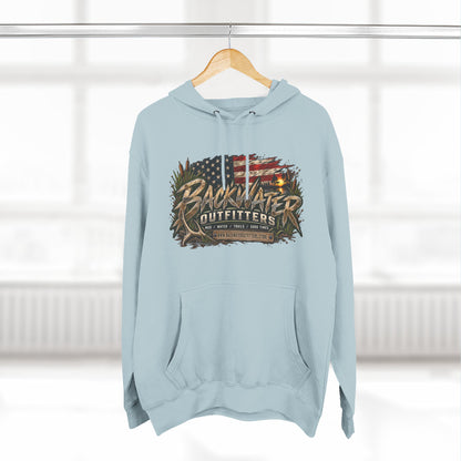 Backwater Outfitters Off-Road Hoodie – American Flag & UTV Graphic Fleece Printify