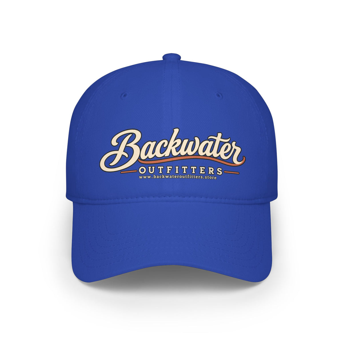 Backwater Outfitters Low Profile Baseball Cap – Retro Script Outdoor Hat