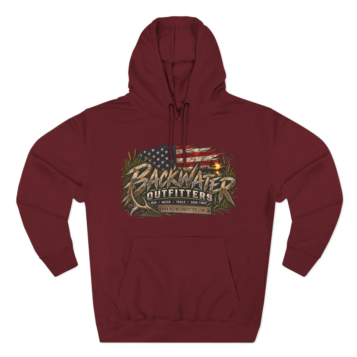 Backwater Outfitters Off-Road Hoodie — American Flag & UTV Graphic Printify