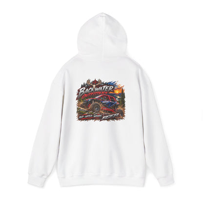 Backwater Outfitters Hoodie — American Flag Outdoor Fishing & Off-Road Pullover Printify