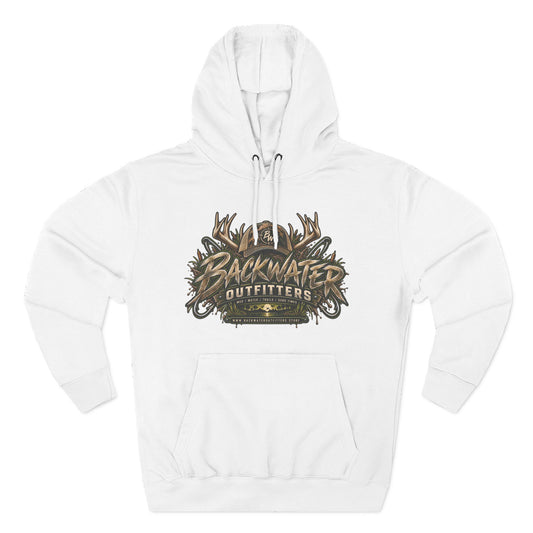 Hoodie - Backwater Outfitters Antler Logo Fleece Hoodie