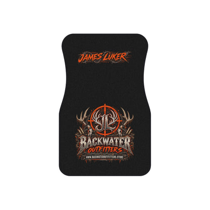 James Luker Backwater Outfitters Logo Car Mats (Set of 4) — Heavy-Duty Automotive Floor Liners Printify