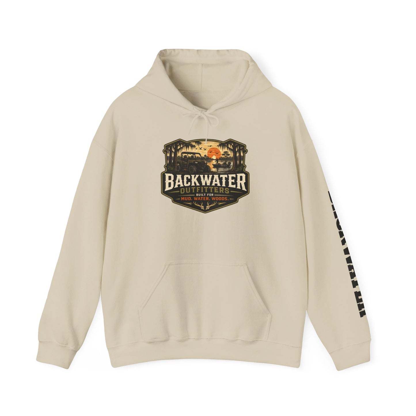 Backwater Outfitters Hoodie — Outdoor Off-Road Graphic Pullover