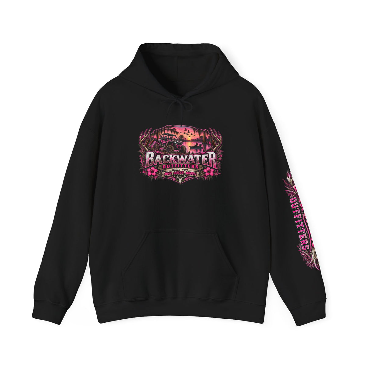 Backwater 'Wild At Heart' Hoodie – Outdoors Adventure Pullover Printify