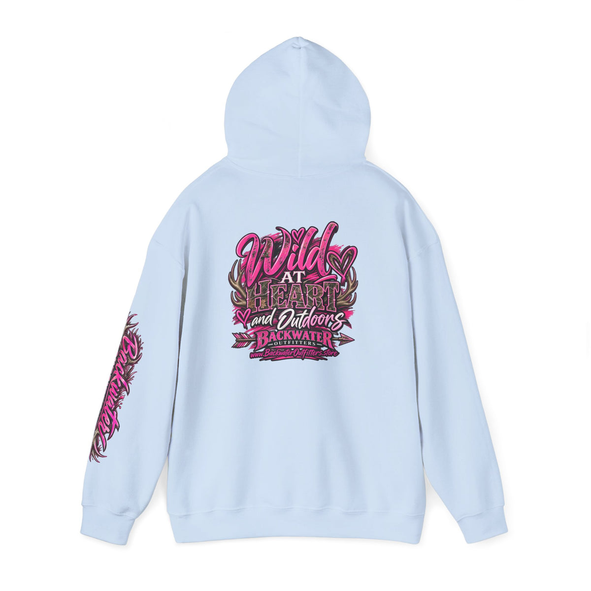 Backwater 'Wild At Heart' Hoodie – Outdoors Adventure Pullover Printify