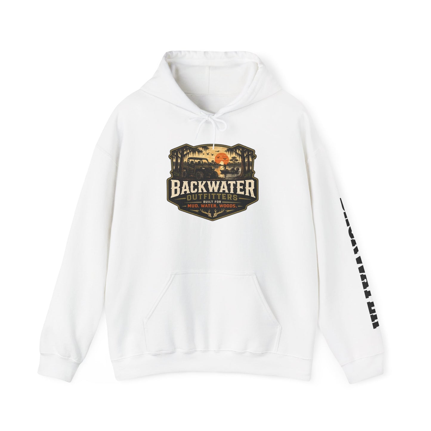 Backwater Outfitters Hoodie — Outdoor Off-Road Graphic Pullover