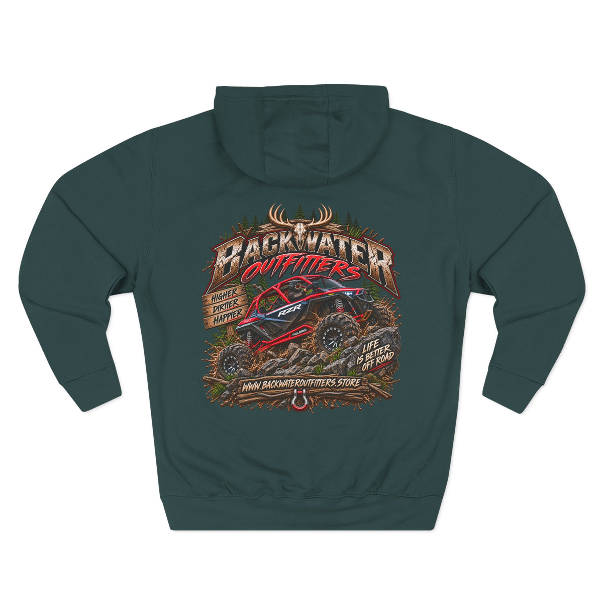 Backwater Outfitters Off-Road Hoodie — American Flag & UTV Graphic Printify